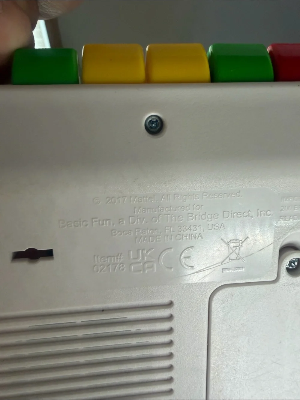 Fisher-Price White Kids Music Player with Red Panel and Red Microphone